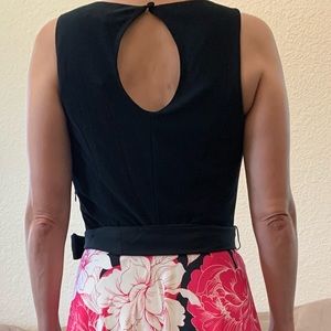 New INC maxi black, floor length, pink & white flowers, new with tags.